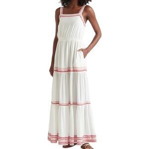 NWT SPLENDID Riviera Sleeveless Side Pocket Elastic Waist Layered Maxi Dress